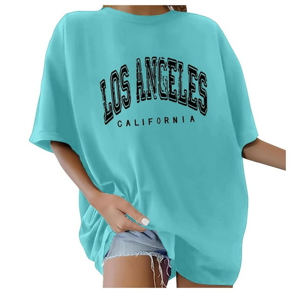 Shwomsmer Womens Summer Tops Women's Oversized T Shirts V Neck Striped Tees Summer Half Sleeve Casual Comfy Cozy Tunic Tops Plus Size Spandex T Shirts