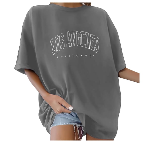 Shwomsmer Womens T Shirts Women's Oversized T Shirts V Neck Striped Tees Summer Half Sleeve Casual Comfy Cozy Tunic Tops Plus Size Womens Solid Tees