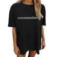 thumbnail image 1 of Shwomsmer Womens T Shirts Women's Oversized Top Vintage Loose Short Sleeve T Shirt T Neck Tops for Women, 1 of 4