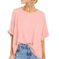 thumbnail image 1 of Shwomsmer Womens T Shirts Womens Short Sleeve Oversized Tops Summer Crew Neck Loose Casual Tee T Shirt Casual T Shirt For Women Women T Shirt, 1 of 5