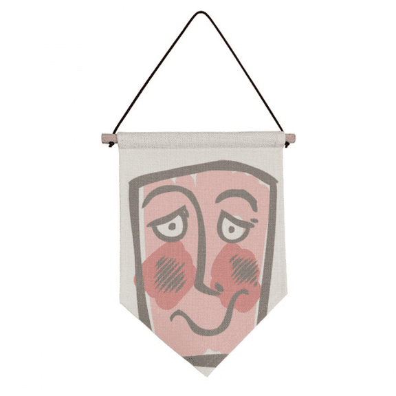 Shy  Face Sketch Love Canvas Flag Hanging Wall Art Decor Banner