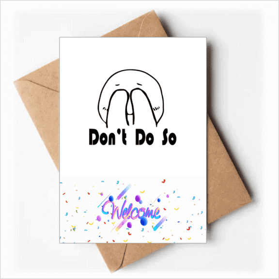 Shy Facepalm Black Cute Chat Face Welcome Back Greeting Cards Envelopes Blank