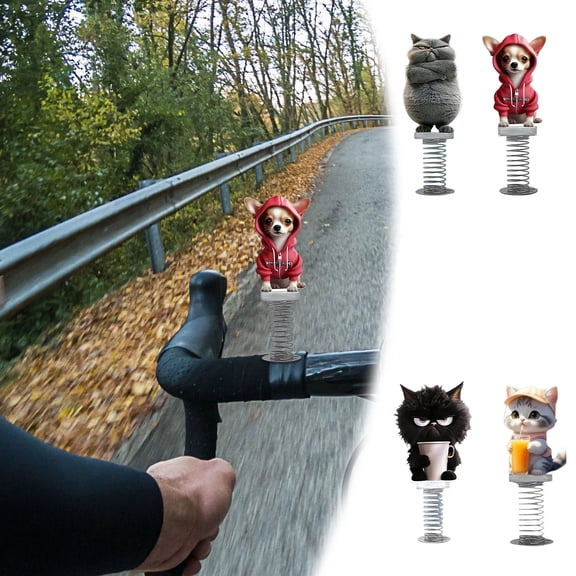 Shy Kitty Bobble, Miniature Cat Figurine Statue, 2D Flat Acrylic Shaking Cats Perfect Gift for Home Decor & Car (A)