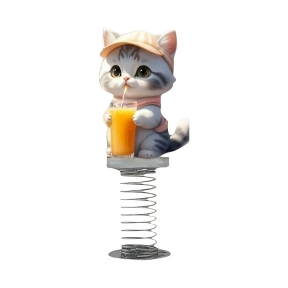 Shy Kitty Bobble, Stress Relief Cat Bobble Car Dashboard Decorations, Bouncing Cat Ornament for Desk, Cute Cats for Every Occasion Funny Cat Gift for Car Lovers