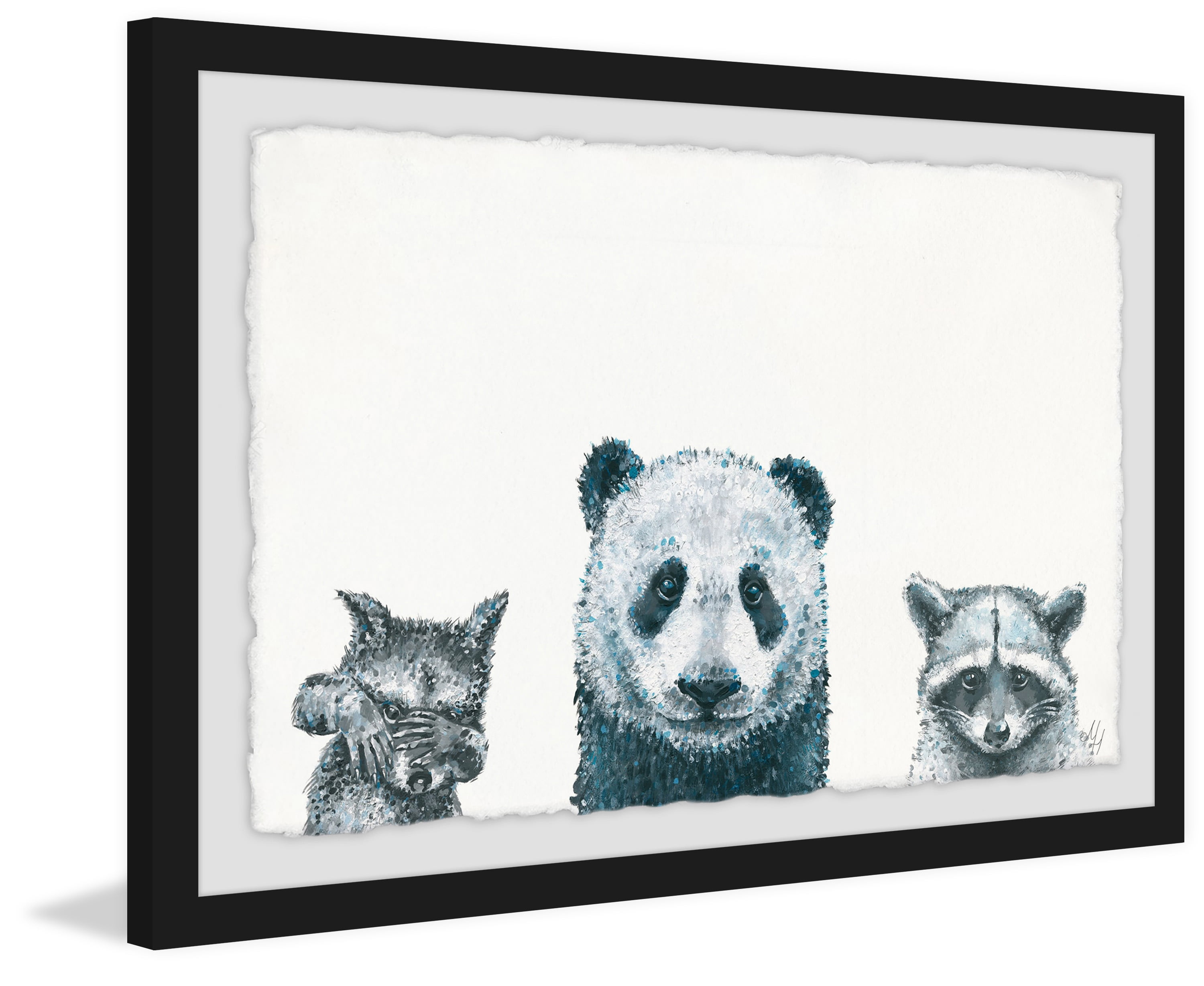 Shy Trio Framed Painting Print