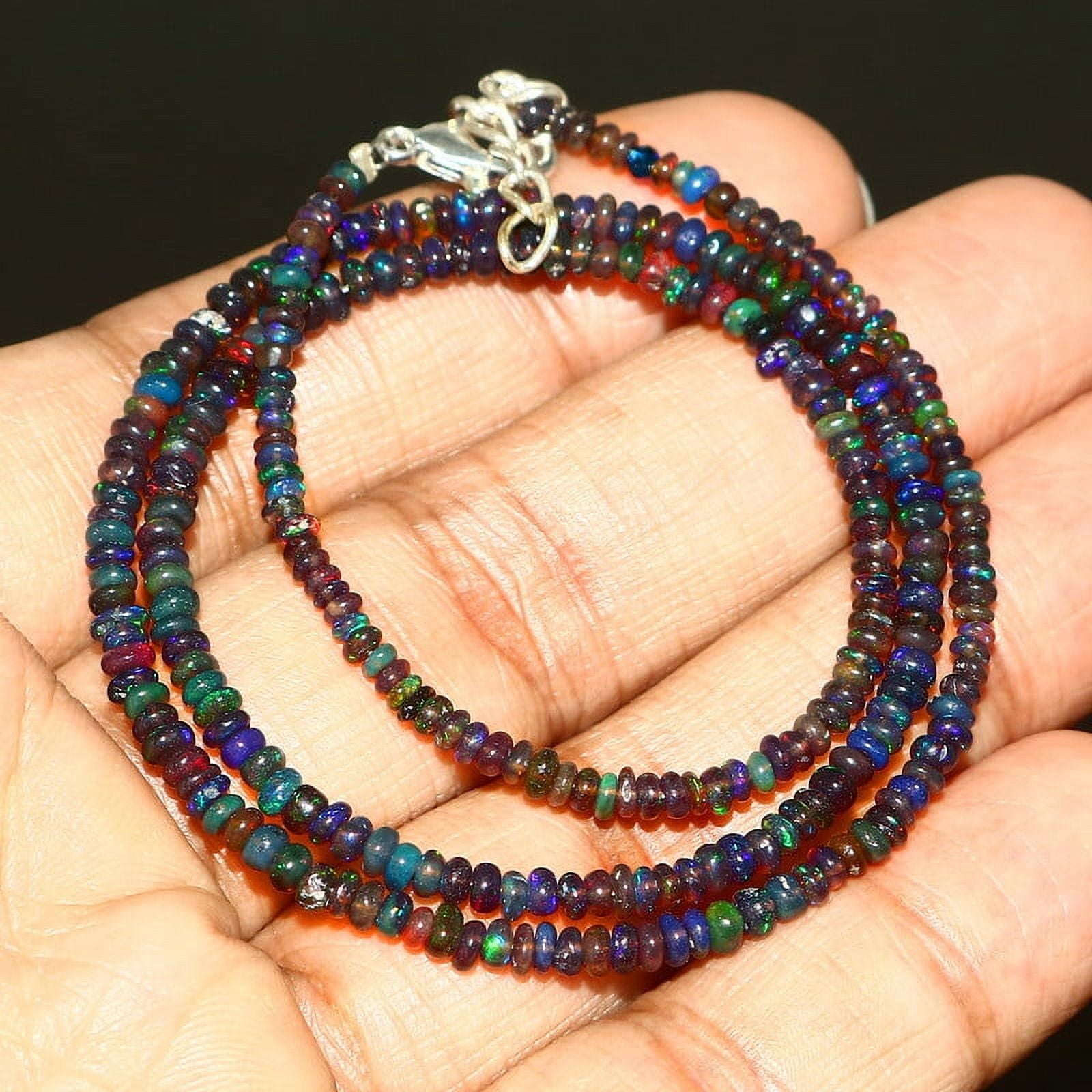 Shyamgems AAA+ Red Fire Ethiopian Opal Smooth Rondelle Beads