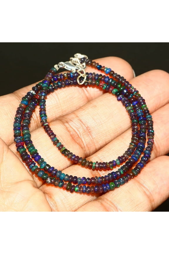 AAA+ Red Fire Ethiopian Opal Smooth Rondelle Beads