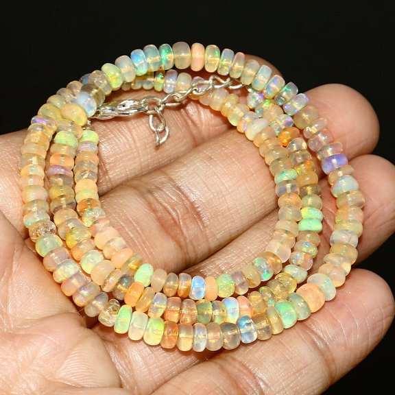 Shyamgems Opal Plain Rondelle Beads, Natural Lavender Opal Beads, Lavender Opal Smooth Beads