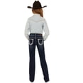thumbnail image 1 of Shyanne Girls' Southwestern Floral Border Pocket Stretch Bootcut Jeans - SGSU23J5-BIG 8 REG, 1 of 4