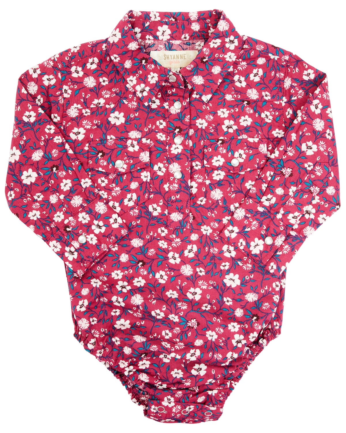 Shyanne Toddler-Girls' Long Sleeve Floral Print Onesie - SIHO21W23 3-6 ...