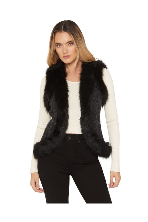 Women's Cable Knit Vest - SWFA21V17-BLK X- US