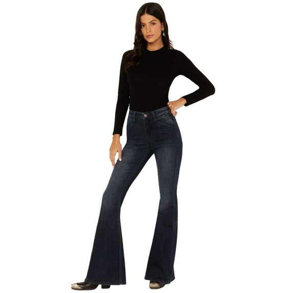 Shyanne Women's Dark Wash High Rise Eden Stretch Flare Jeans - SWHO22J43-DKW 33W x 34L