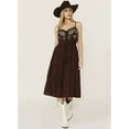 thumbnail image 1 of Shyanne Women's Embroidered Tie Front Midi Dress - SWSU24D19-DKBN   US, 1 of 4