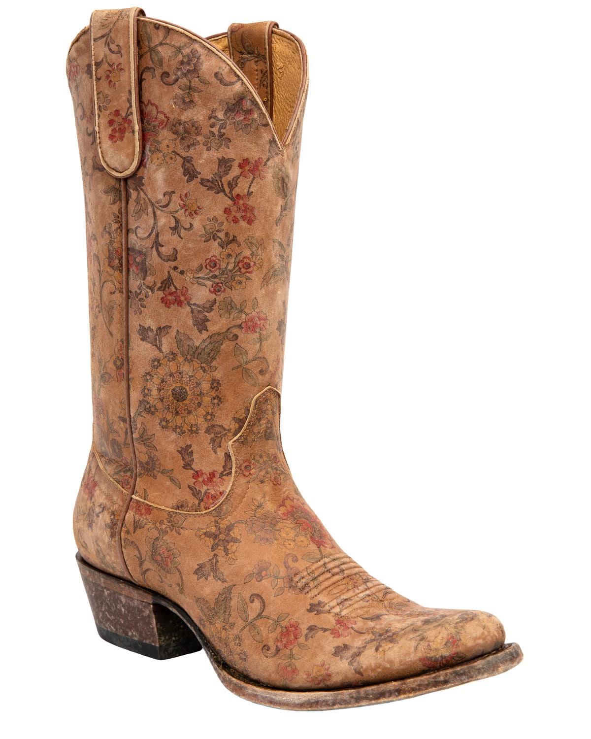 Shyanne Women s Estampada Ochre Kimono Western Boot Round Toe