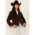 thumbnail image 1 of Shyanne Women's Faux Suede Fringe Jacket - SWFA24O16-CHBN XXX-  US, 1 of 4