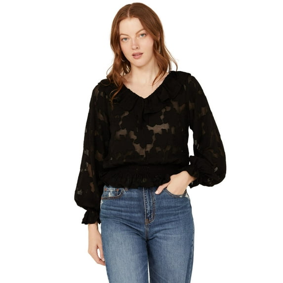 Shyanne Women's Flamenco Ruffle Top - SWHO23W49-BLK US