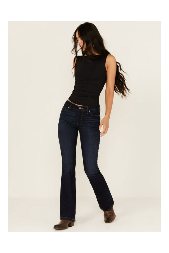 Women's Aria Mid Rise Bootcut Stretch Denim Jeans Medium Wash 26W x 34L