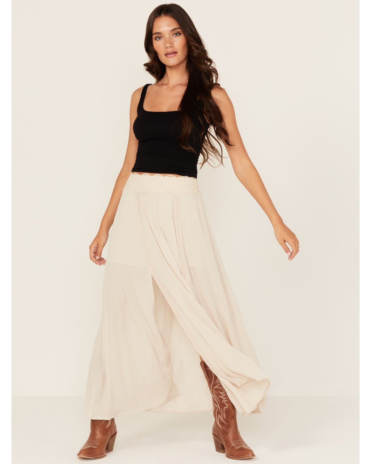 shyanne women's lace inset high-low maxi dress Shyanne Women's Lace Inset High-Low Maxi Dress