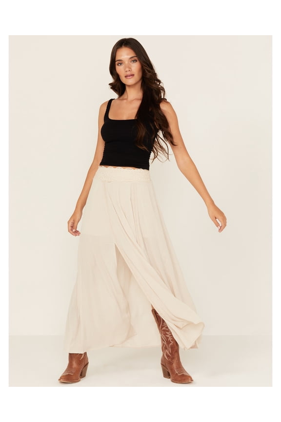 Women's Women'S Lace Inset Maxi Skirt - SWHO24S87-NAT XX-