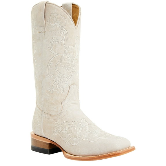 Shyanne Women's Lasy Western Boot Broad Square Toe White 7 CW US