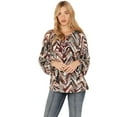 thumbnail image 1 of Shyanne Women's Printed Rayon Dobby Peasant Blouse - SWFA23W27   US, 1 of 4