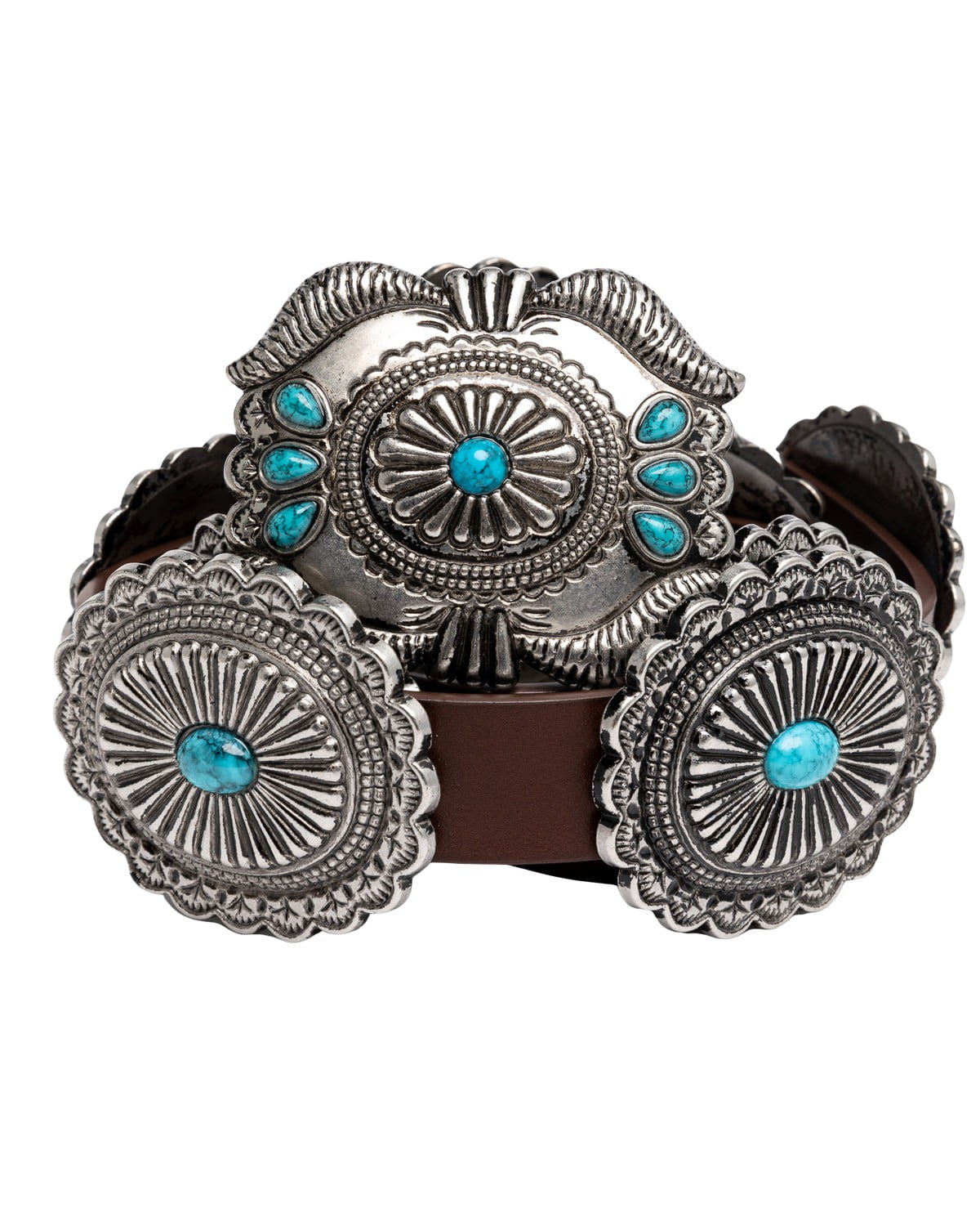 Vintage Streets Ahead suede and turquoise belt Size M/L 1 1/2 main image 4