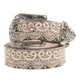 thumbnail image 1 of Shyanne Women's Rhinestone Lace Leather Belt Brown X-Large, 1 of 3