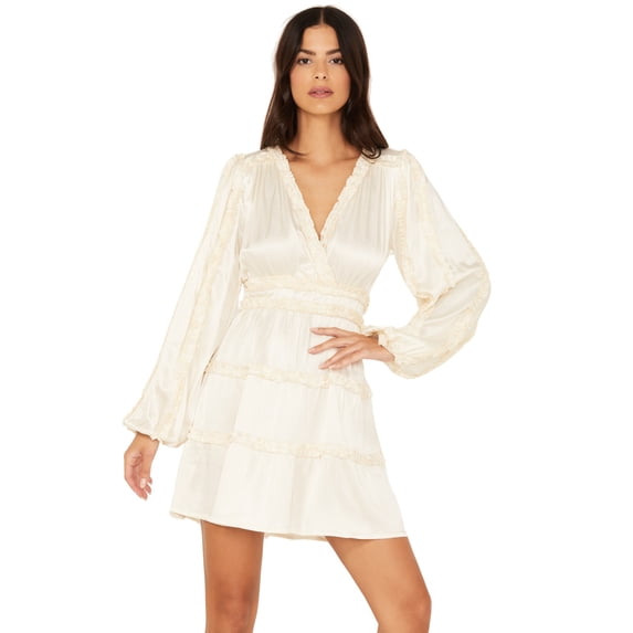 Shyanne Women's Ruffle Satin Mini Dress - SWHO23D51-CRM X- US