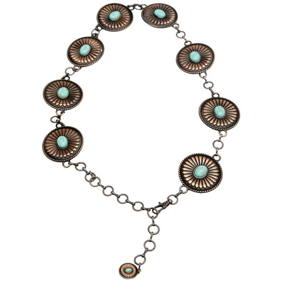 Shyanne Women's Rust Copper Concho Link Belt - SAFA20BT3 Medium