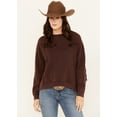 thumbnail image 1 of Shyanne Women's Solid High-Low Fringe Long Sleeve Shirt - SRHO24K86-CHBN   US, 1 of 4