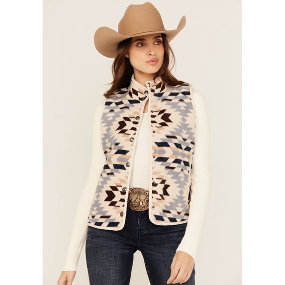 Shyanne Women's Southwestern Print Polar Fleece Vest - SRHO24V6-NAT Medium US