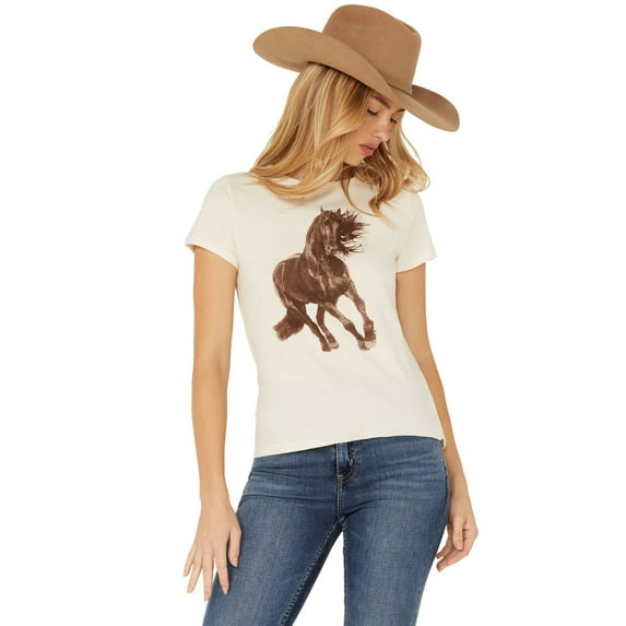 Shyanne Women's Stallion Short Sleeve Girlfriend Graphic Tee - SWSP24K15-CRM Medium US