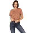 thumbnail image 1 of Shyanne Women's Steer Head Tie Front Short Sleeve Graphic Tee - SWSP24K35-COF Medium  US, 1 of 4