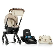 Evenflo Shyft DualRide Infant Car Seat Stroller Combo with Green & Gentle Fabric Champagne