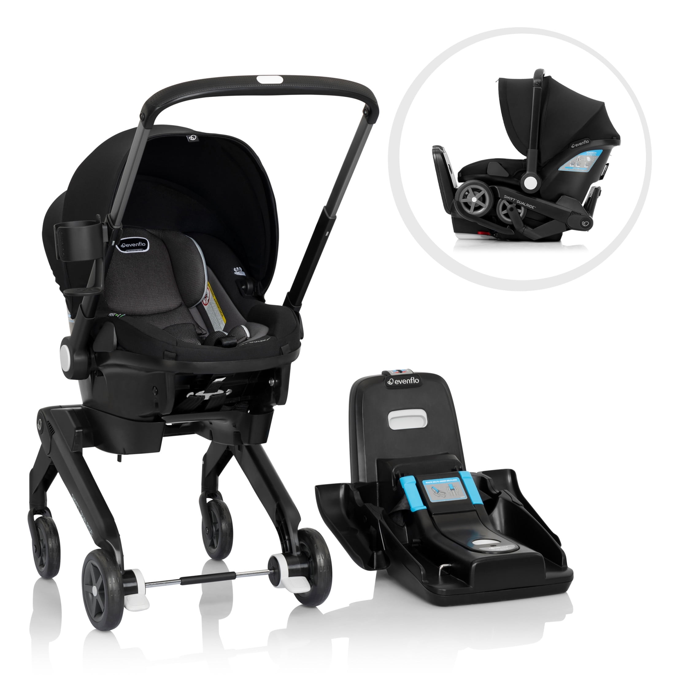 Walmart discount codes: Evenflo Shyft DualRide Infant Car Seat Stroller Combo, Newborn Baby Grow Travel System, Beaufort Black