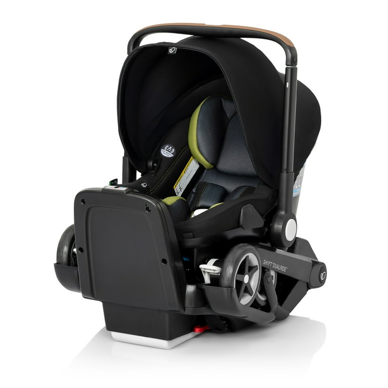 Evenflo Shyft DualRide Infant Car Seat Stroller Combo with Carryall Storage Durham Green