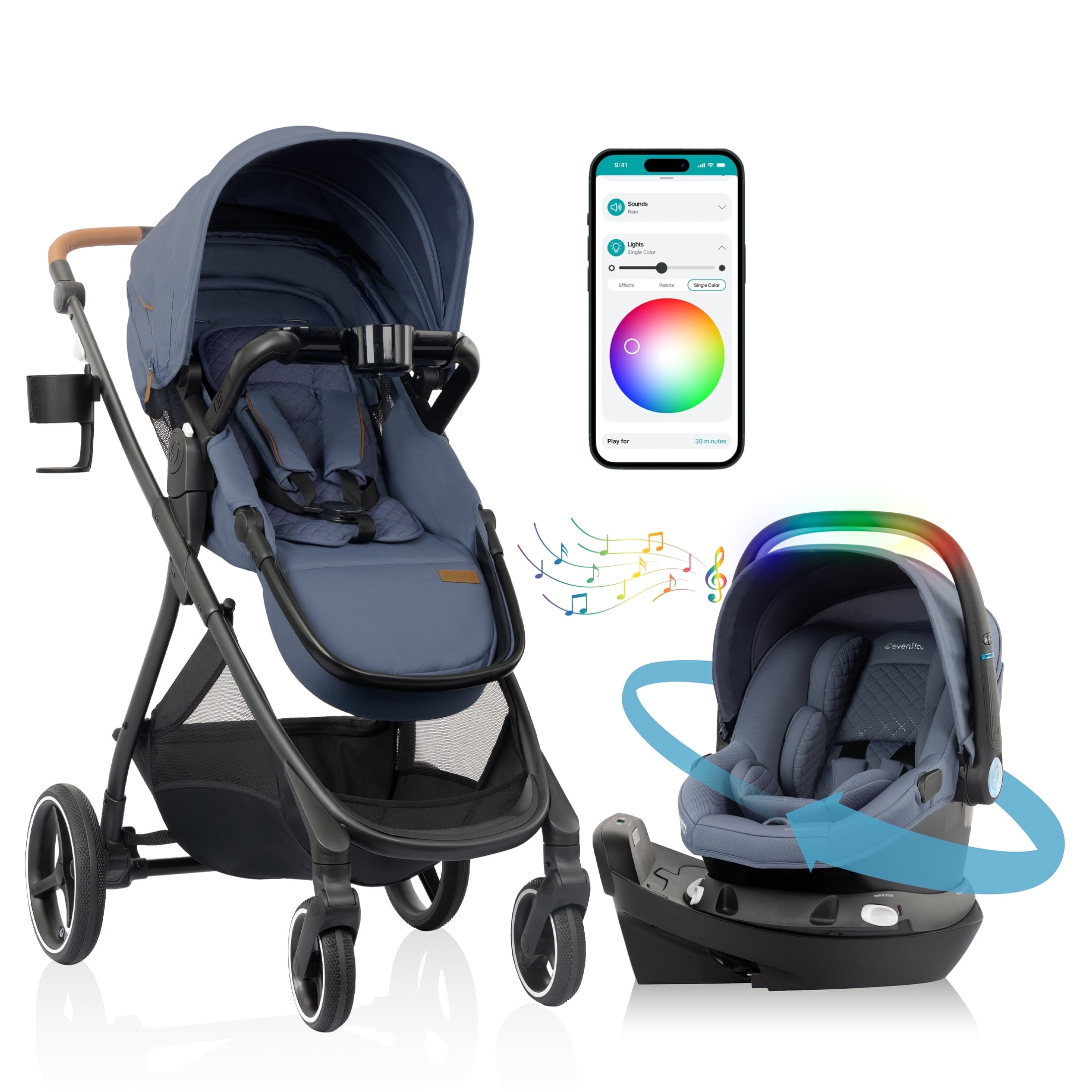 Evenflo Shyft Intuiti+ Travel System Featuring Revolve180 LiteMax