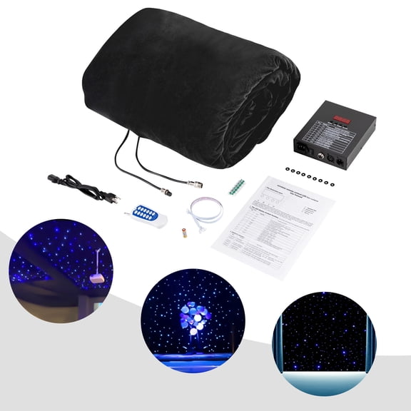 Shzicmy 13ft x 13ft LED Curtain Light LED Star Curtain Backdrop White + Blue LED Stage