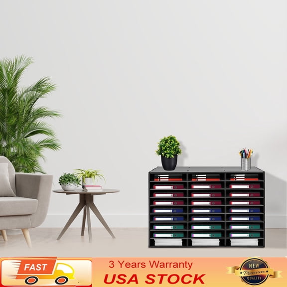 Shzicmy 27 Slots File Sorter Literature Organizer Mail Paper Storage Holder Open Design