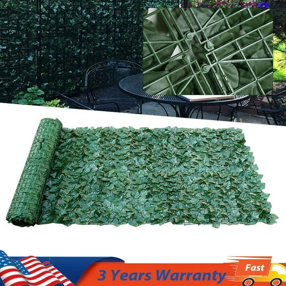 Shzicmy 50x300 Artificial Faux Ivy Leaf Privacy Fence Panel Screen Wall Hedge Home Decor