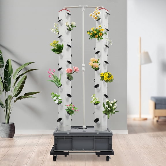 Shzicmy 56 Holes Plant Hydroponic Vertical Smart Garden Kit Hydroponics Growing Tower US