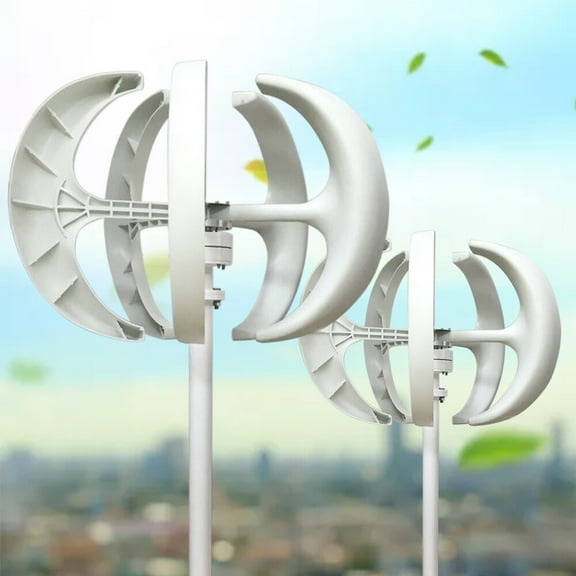 Shzicmy 600W 5-Blade Wind Turbine Generator, Lantern Shaped, Vertical Axis Wind Power for Home Use 24V
