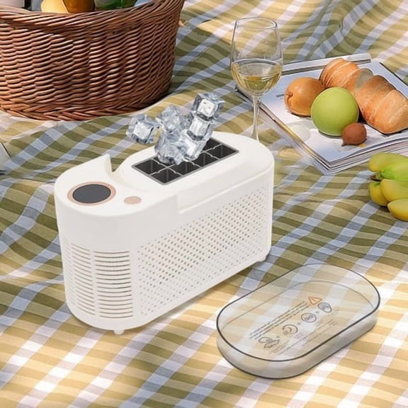 Shzicmy 8 Cubes/Cycle Ice Maker, Mini, Low Noise, 120W Countertop Ice Machine for Home/Car/Travel