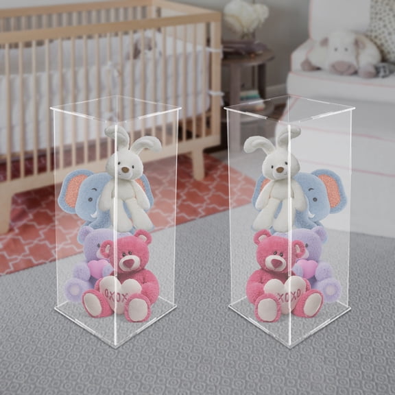 Shzicmy Art Sculpture Stand Acrylic Flower Stand Clear Display Cube Flower Tower Stand