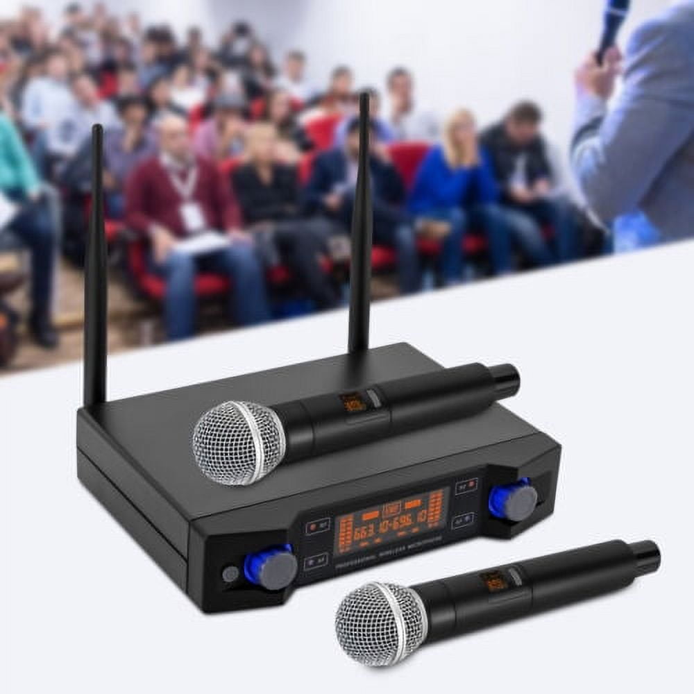 Shzicmy Dual Wireless Cordless Microphone, Iron/Plastic