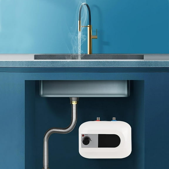 Shzicmy Electric 110 Volts 1500 Watts Tank Water Heater for Home, 1.6 gal Capacity