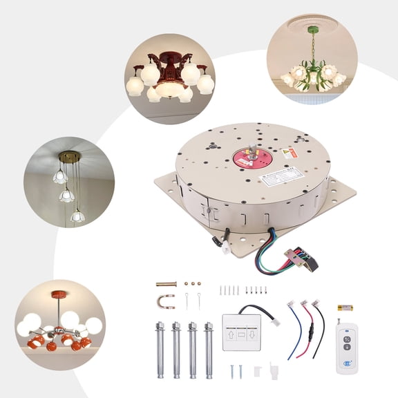 Shzicmy Electric Chandelier Hoist Lift System with Remote Control & Wall Switch