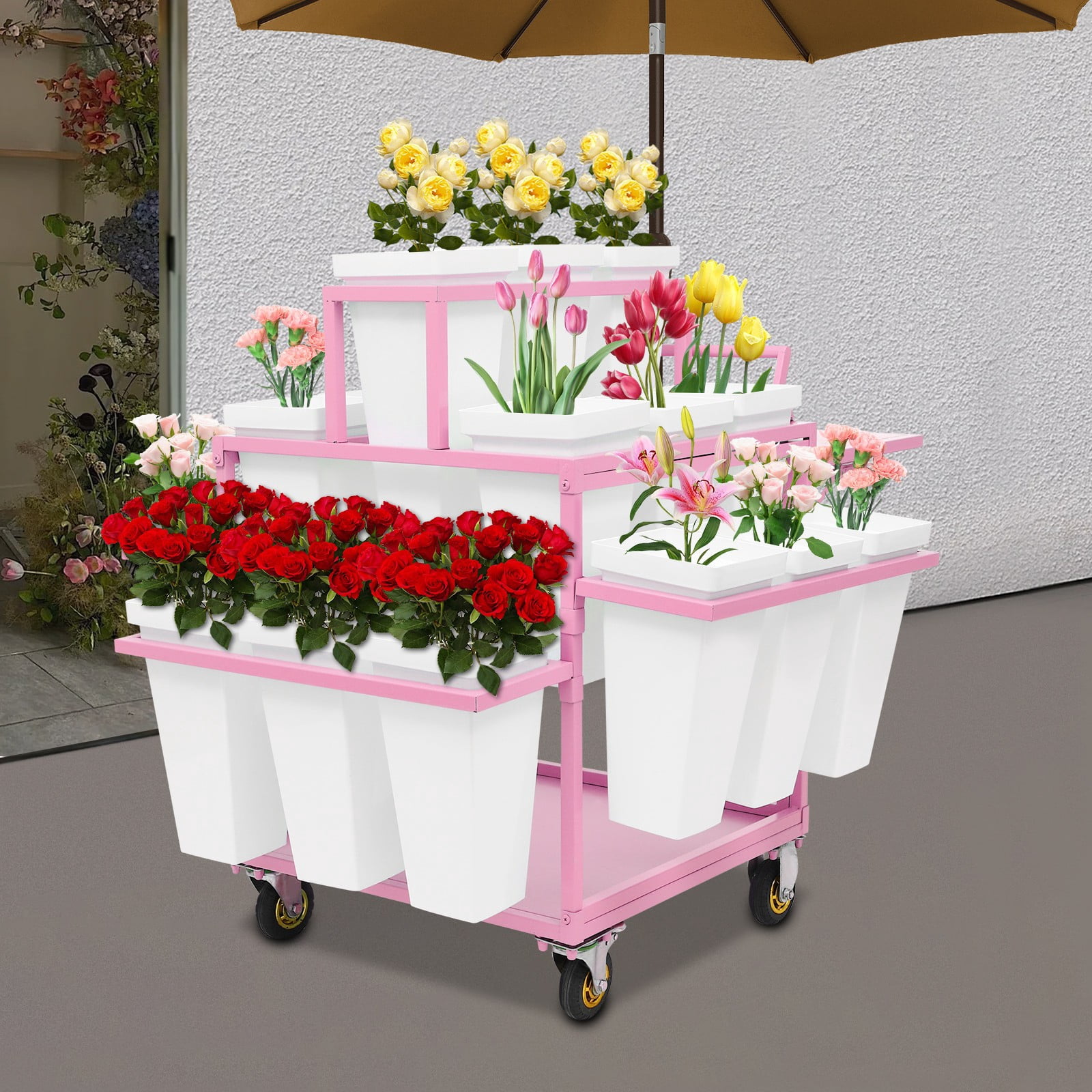 Flower Display Rack Used Shzicmy Flower Display Stand, Rolling Flower Display Rack, Display ...