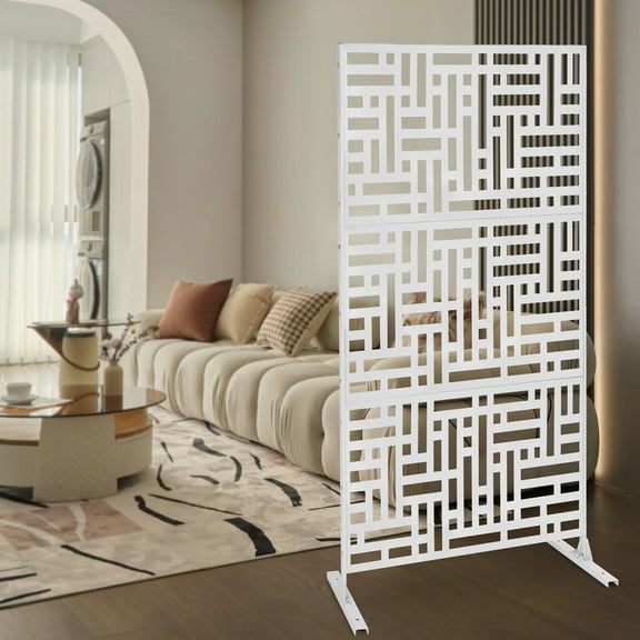 Shzicmy Indoor Metal Privacy Screen Decorative Privacy Screen Planter Wall Decor 6.2ft