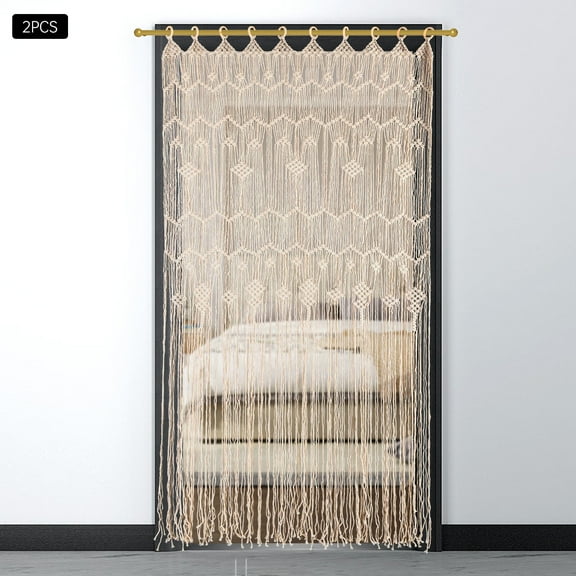 Shzicmy Large Macrame Curtain Handmade Wall Hanging Tapestry Boho Doorway Decor